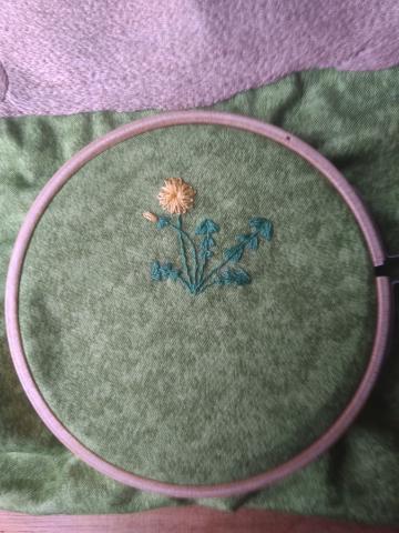 Embroidered Dandelion Detail